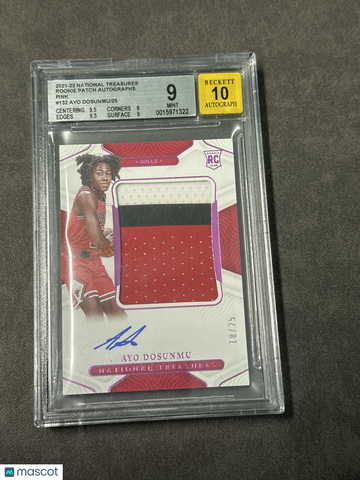 2021 Panini National Treasures Rookie Patch Autographs Pink Ayo Dosunmu #132 /25 BGS 9 Auto 10