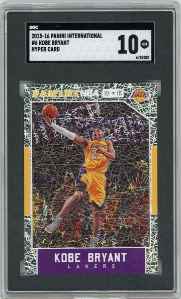 2015-16 Panini International #6 Kobe Bryant Hyper Card SGC 10 GEM MINT Lakers POP 1