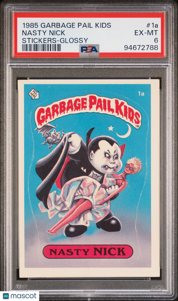 1985 Garbage Pail Kids Stickers Nasty Nick #1a PSA 6
