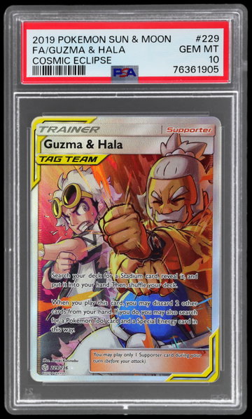 2019 Pokemon Sun And Moon Cosmic Eclipse Guzma/hala PSA 10