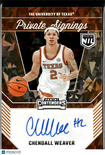 Chendall Weaver 2025 Panini Contenders Private Signings Auto Texas Longhorns