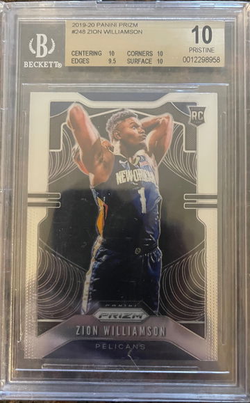 2019-20 Panini Prizm #248 Zion Williamson Pelicans RC Rookie BGS 10 PRISTINE