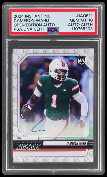 2024 Panini Instant Nil College Football Cameron Ward Open Edition Autograph PSA 10 AUTO