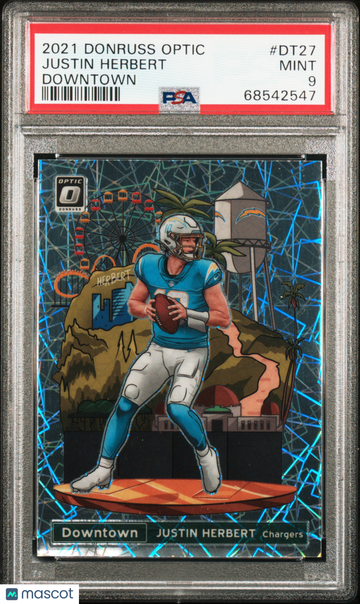 2021 Panini Donruss Optic Downtown Justin Herbert #DT27 PSA 9