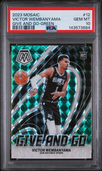 2023 Panini Mosaic Give and Go Green Victor Wembanyama #12 PSA 10