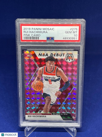 2019 Panini Mosaic Rui Hachimura #275 Pink Camo PSA 10