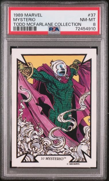 1989 COMIC IMAGES MARVEL TODD MCFARLANE MYSTERIO #37 PSA 8 POP 2, 2 HIGHER