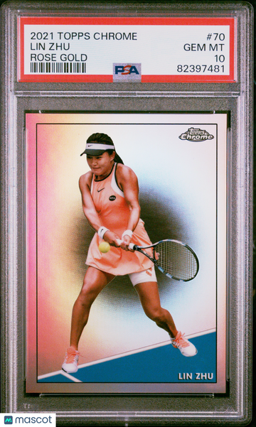2021 Topps Chrome Tennis Lin Zhu #70 Rose Gold PSA 10