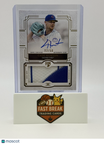 2025 Topps Definitive Collection Cade Horton #DRPA-CH /50 Rookie Patch Autograph RC Game-Used Memorabilia