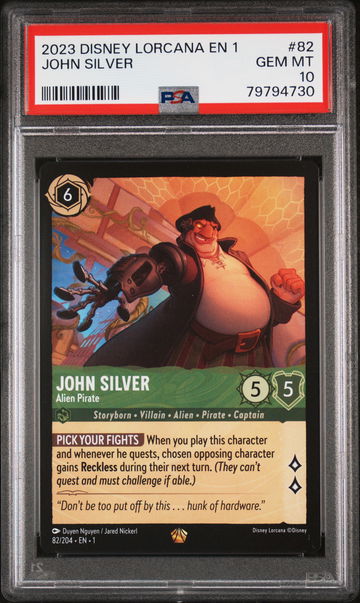2023 Disney Lorcana the First Chapter John Silver L #82 PSA 10