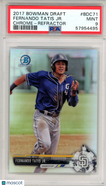 2017 Bowman Draft Fernando Tatis JR. #BDC71 Chrome Refractor PSA 9