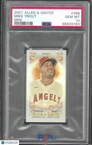 2021 Topps Allen & Ginter Mike Trout #388 Mini PSA 10