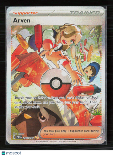 2024 Paldean Fates Arven Holo Secret Rare FA SAR #235/91