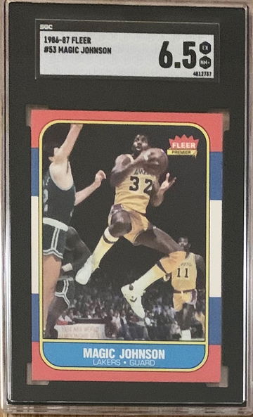 1986-87 Fleer Basketball Earvin Magic Johnson #53 - Graded 6.5 SGC EX NM+