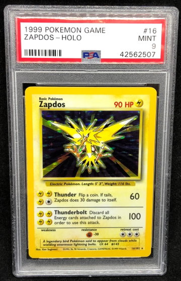 Zapdos Base Set Unlimited PSA 9 Mint