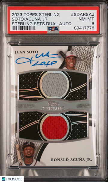 2023 Topps Sterling Sterling Sets Dual Autographs Acuna JR. Soto #SDARSAJ PSA 8