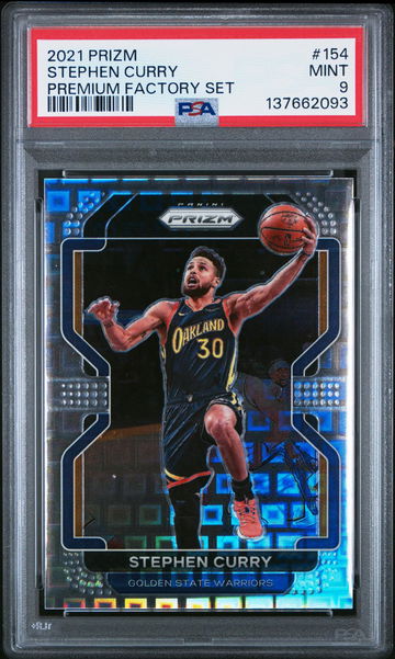 2021 Panini Prizm Premium Factory Set Stephen Curry #154 /150 PSA 9