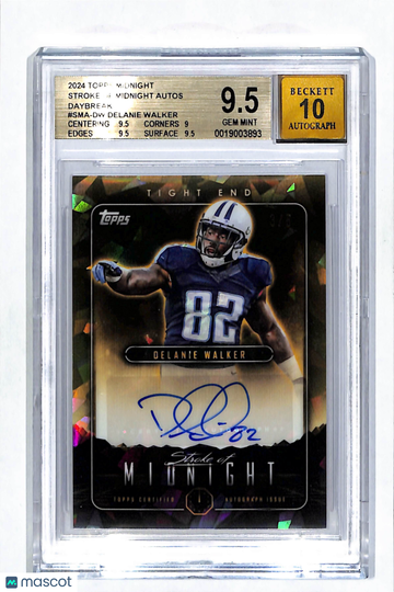 2024 Topps Midnight Stroke of Midnight Autographs Daybreak Delanie Walker #SMA-DW BGS 9.5 Auto 10