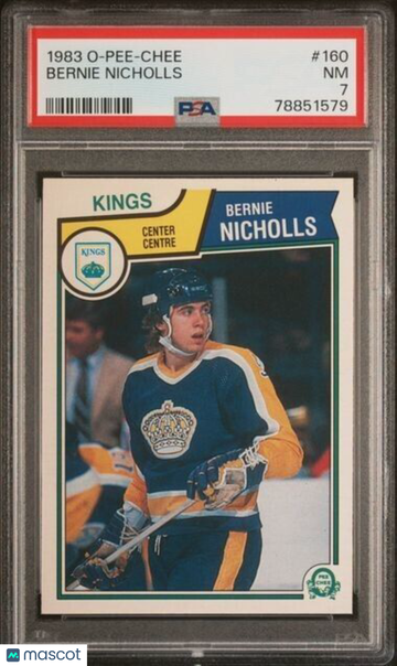 1983-84 O-Pee-Chee Bernie Nicholls #160 Rookie PSA 7