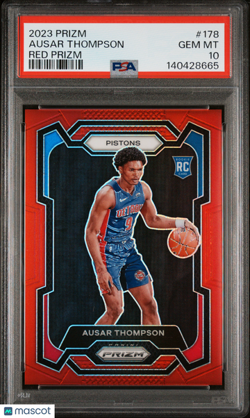 2023 Panini Prizm Ausar Thompson #178 Red /299 Rookie RC PSA 10
