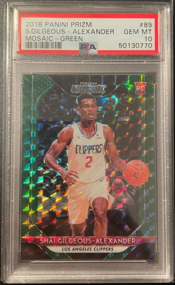 Shai Gilgeous-Alexander 2018 Prizm Mosaic Green 89 PSA 10