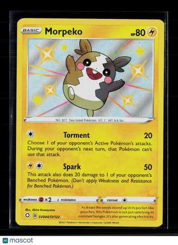 Pokemon 2021 Shining Fates Morpeko S #SV044/SV122