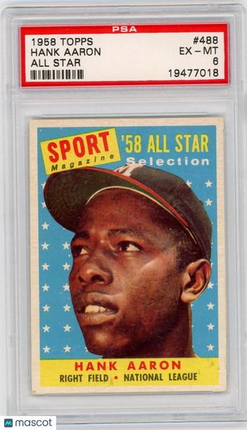1958 Topps Hank Aaron #488 All Star PSA 6