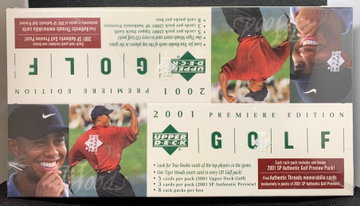 2001 UD GOLF RACK BOX TIGER WOODS SP AUTHENTIC PREVIEW