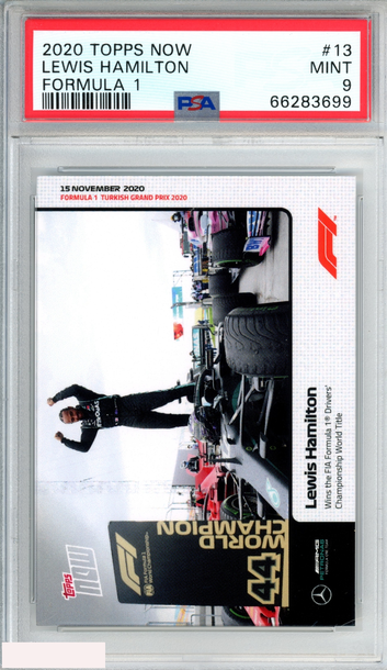 2020 TOPPS NOW FORMULA 1 LEWIS HAMILTON #13 ROOKIE RC PSA 9 MINT
