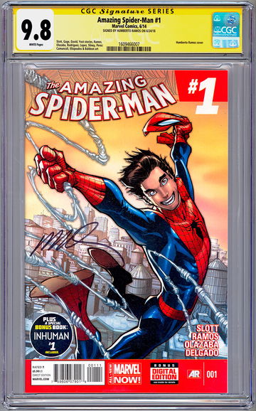 AMAZING SPIDER-MAN #1 CGC-SS 9.8 SIGNED BY COVER ARTIST HUMBERTO RAMOS 2014