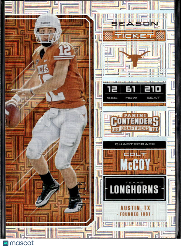 2018 Panini Contenders Draft Picks Colt McCoy #22
