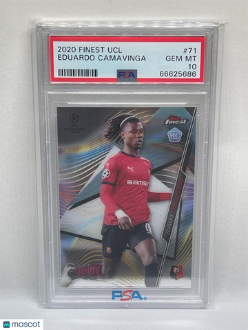 2020 Topps Finest UEFA Champions League Eduardo Camavinga #71 PSA 10