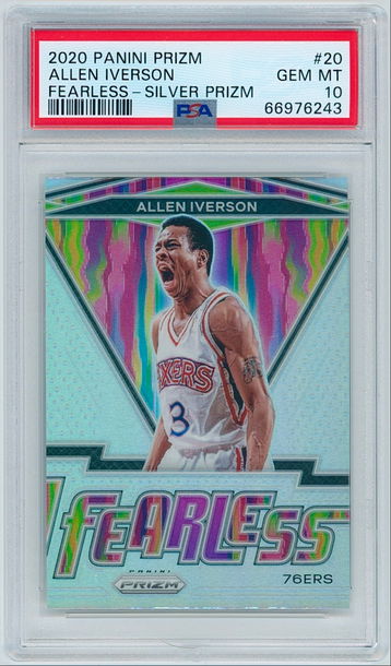 2020 Panini Prizm #20 Allen Iverson - Fearless - Silver Prizm (PSA 10) | NBA 76’ers