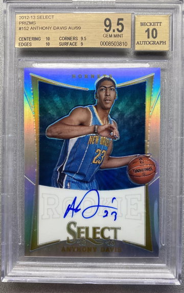 ANTHONY DAVIS 2012 SELECT SILVER PRIZM AUTO ROOKIE CARD #/99 BGS 9.5 GEM MINT 