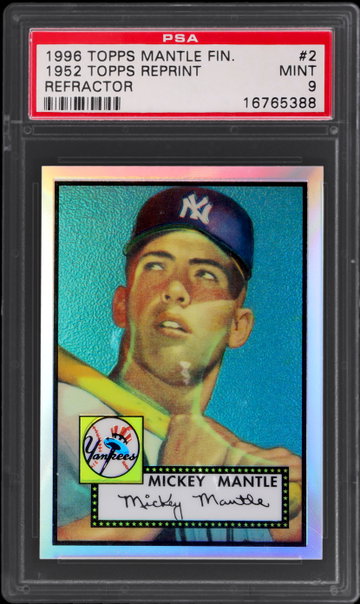 1996 Topps Mickey Mantle Reprint Refractor PSA 9