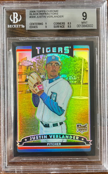 2006 Topps Chrome Justin Verlander Rookie Black Refractor /549