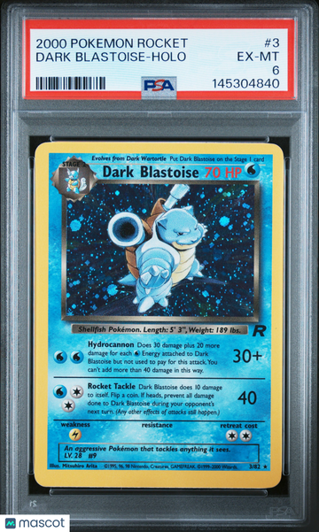 2000 Pokemon Rocket Dark Blastoise Holo PSA 6 #3