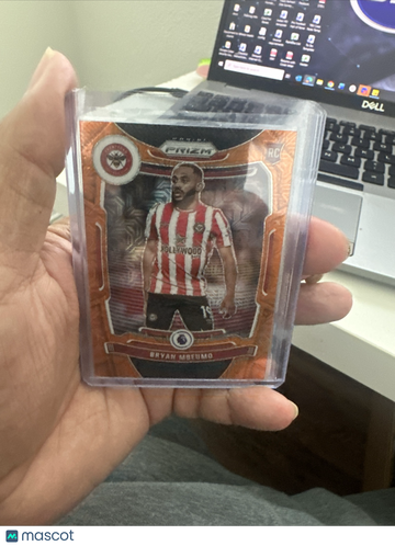 2021-22 Panini Prizm Premier League Bryan Mbeumo #147 Orange Mojo Refractor RC