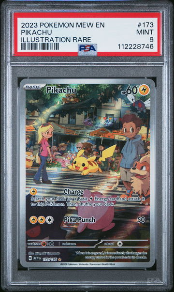2023 POKEMON MEW EN-151 ILLUSTRATION RARE PIKACHU #173 PSA 9