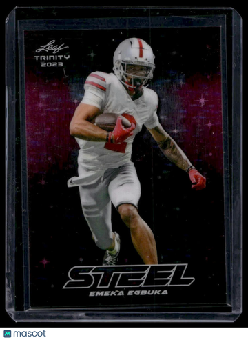 2023 Leaf Trinity (Mega Box) Emeka Egbuka #S-30 Steel Stars and Dots Pink SN