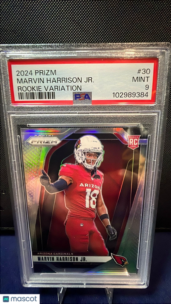 Graded 2024 Panini Prizm Rookie Variation Marvin Harrison Jr #30 PSA 9
