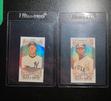 2021 Topps Chrome Allen & Ginter KEN GRIFFEY #51 + DEREK JETER REFRACTOR #133