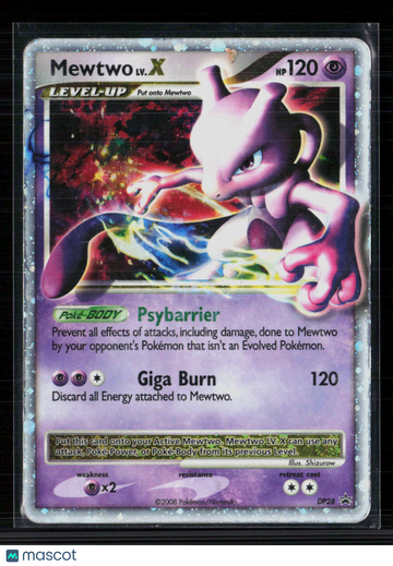 2008 DP Mewtwo LV.X Holo Black Star Promo #DP28