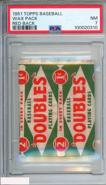1951 TOPPS BASEBALL RED BACKS WAX PACK PSA 7 NM