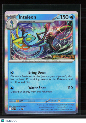 2025 Mega Evolution Inteleon Holo Rare #002 Pokemon Trading Card English