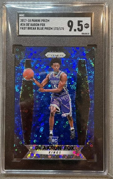 2017 Prizm De’Aaron Fox /175 Blue Fast Break SGC 10