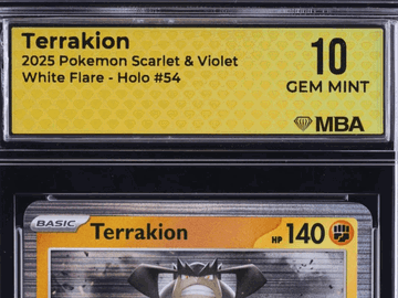2025 Pokemon Scarlet & Violet White Flare Terrakion Holo MBA 10 #54