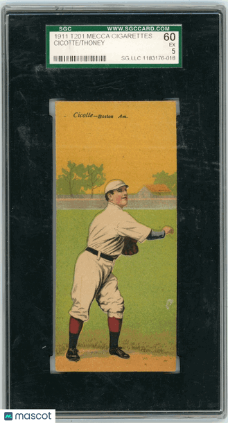 1911 T201 Mecca Cigarettes Thoney Cicotte SGC 5