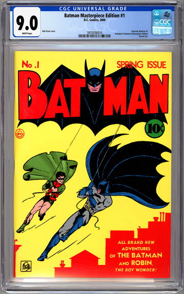 BATMAN #1 CGC 9.0 BOB KANE & JERRY ROBINSON ART MASTERPIECE EDITION REPRINT 2000