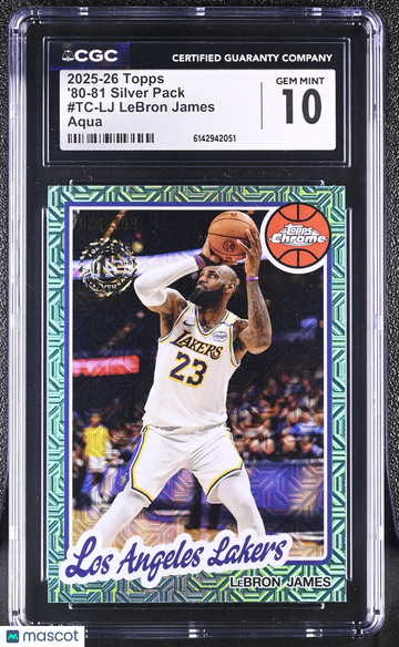 2025-26 Topps LeBron James #TC-LJ Aqua '80-81 Silver Pack CGC 10